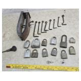 Clamp, hooks, locks