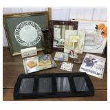 966 - Vase, wall decor, picture frame, coasters,