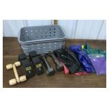 Exercise equipment- weights, resistance bands,
