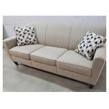 Flex steel sofa with throw pillows