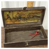 Mason and Parker MFG Co. wooden box and mini