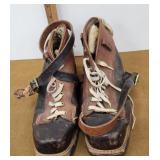 Vintage leather ski boots