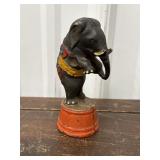 Cast iron circus elephant coin bank