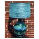 MCM Blue Drip Ceramic Table Lamp