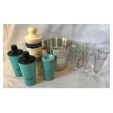Champagne bucket, glasses, drink shakers etc