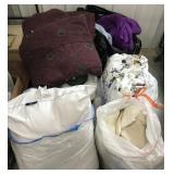 Huge lot of assorted blankets, sheets, pillows