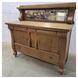 Oak sideboard with mirror 60"24"40"