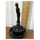 Fenton Black Glass September Morn Nymph figurine