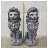 Pair concrete lions very heavy