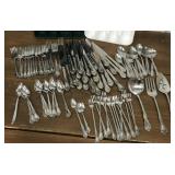 Assorted Nice stainless flatware, trays