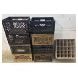 8 Milk crates and washer rack