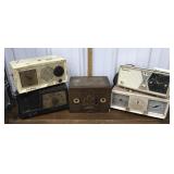 5 Old Radios- Some Damaged, Barn Finds