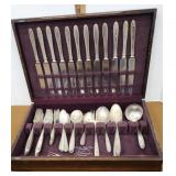 Community plate flatware in silverware box