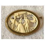 French silhouette brooch