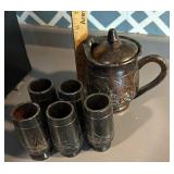Vintage wooden pitcher set