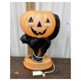 Blow mold black cat and pumpkin