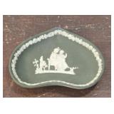 Green Jasper Ware Wedgwood heart shaped trinket