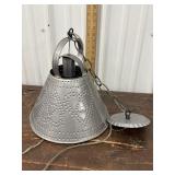 Tin punch hearts hanging light fixture