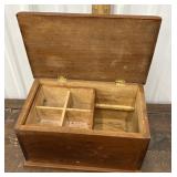 Wooden box with slide tray