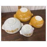 4pc Pyrex Butterfly Gold mixing cinderella style