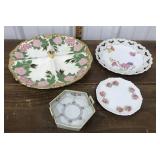 Floral plates, bowl- some hand painted