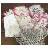 Vintage doilies, embroidered fabric