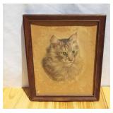 P.H. Schor 3-D Style Signed Cat Print