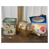 3 Vintage Coin Banks