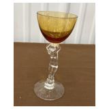 Cambridge Amber nude stem wine glass