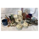 Vases, mugs, candle holders, figures etc