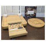 beautiful bamboo Charcuterie cheese board set