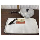 Enamel tray and GE Automatic Skillet