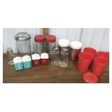 Salt & Pepper shakers, stacking cups etc