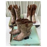 5 Pairs Of Boots & Hat - All Damaged!!