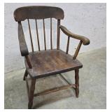 Early plank seat chair