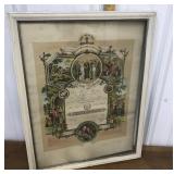framed, ornate German-American marriage