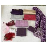 Lot of wallets, wristlets, horse jewelry, camera,