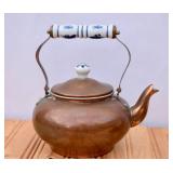 Copper Teapot with Porcelain handle & lid