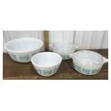 Amish Butterprint Pyrex bowls- 2 w/ lids *not a