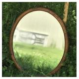 Vintage heavy oval mirror