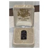 Carved onyx Hawaiian tiki figure pin - original