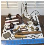 Antique little Treasures - smoking pipes, bells,