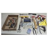 Tools- chisels, glass cutters, pliers,etc