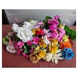 Silk floral stems & faux fruit etc