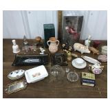 Candles, bells, trinket dishes, Piggy figures,