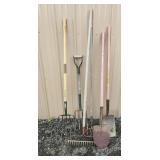 Shovels, rakes, pitch forks