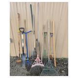 Rakes, spade, edger, etc