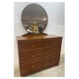 Walnut 3 drawer dresser with mirror 44x20x35