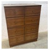 Walnut five drawer high boy 38x20x48