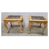 2 Glass Top End Tables
